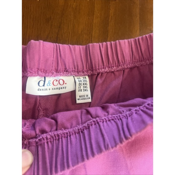 D&Co Pants Womens Size 2X Elastic Waist Straight Leg Purple - Picture 4 of 5